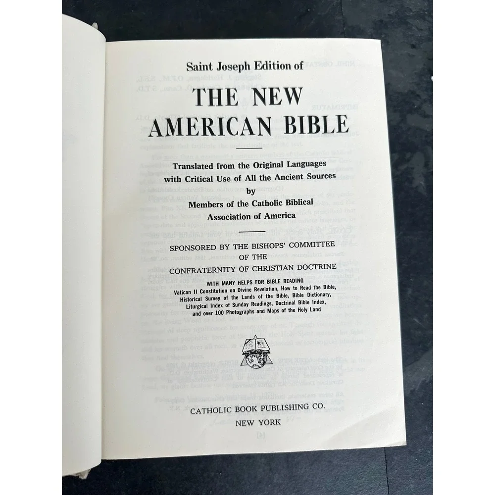 Holy Bible: Saint Joseph edition of the New American Bible 1970 fine art